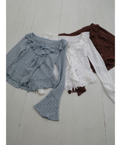 LAGUNAMOON(ラグナムーン)の「レースフリルデザインシャツ(シャツ/ブラウス・レディース・ブルー/ブラック/ブラウン/ホワイト・FREE)」の5枚目の写真