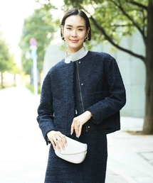 MICHEL KLEIN（ミッシェル・クラン）の「[セットアップ対応]ファンシーツイードノーカラージャケット（ノーカラージャケット）」