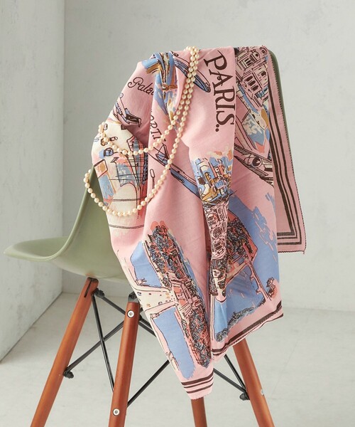 BINDU(ビンドゥー)の「【SHIPS別注】BINDU: マップ スカーフ 100×100(バンダナ/スカーフ・レディース・ピンク系/ライトグリーン/スカイブルー・ONE SIZE)」の3枚目の写真