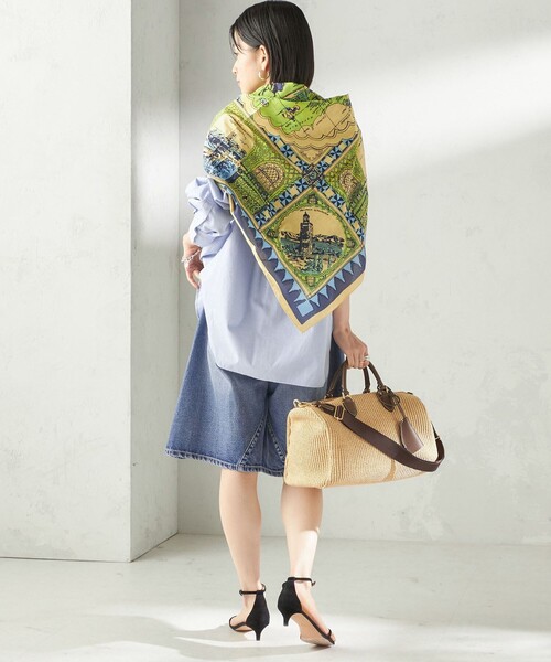 BINDU(ビンドゥー)の「【SHIPS別注】BINDU: マップ スカーフ 100×100(バンダナ/スカーフ・レディース・ピンク系/ライトグリーン/スカイブルー・ONE SIZE)」の9枚目の写真