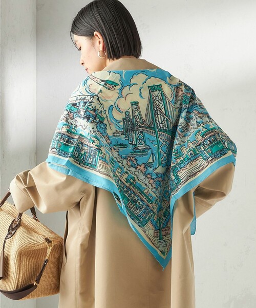 BINDU(ビンドゥー)の「【SHIPS別注】BINDU: マップ スカーフ 100×100(バンダナ/スカーフ・レディース・ピンク系/ライトグリーン/スカイブルー・ONE SIZE)」の13枚目の写真