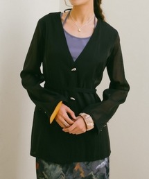 sahara | Shaped Button Sheer Jacket(その他アウター)