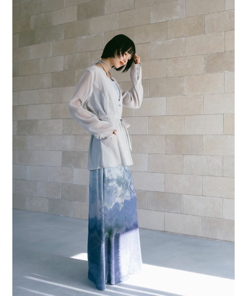 sahara(サハラ)の「Shaped Button Sheer Jacket(その他アウター・レディース・ライトブルー/ブラック・FREE)」の5枚目の写真