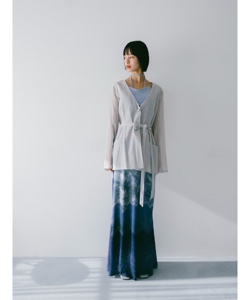 sahara(サハラ)の「Shaped Button Sheer Jacket(その他アウター・レディース・ライトブルー/ブラック・FREE)」の9枚目の写真