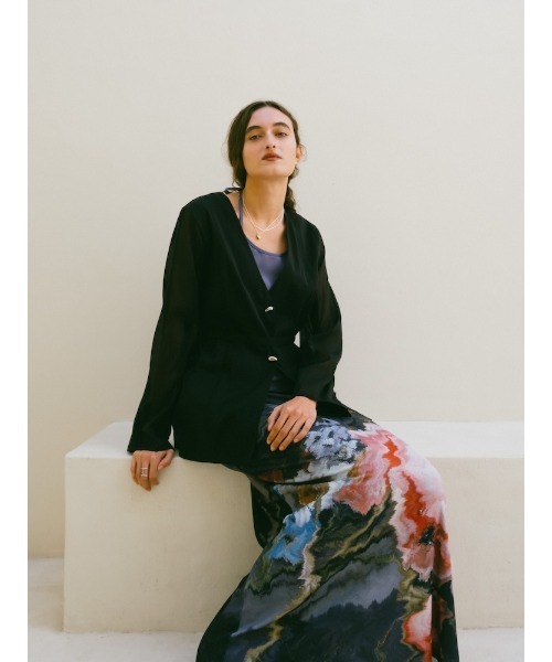 sahara(サハラ)の「Shaped Button Sheer Jacket(その他アウター・レディース・ライトブルー/ブラック・FREE)」の15枚目の写真