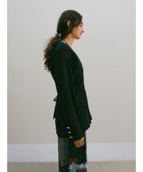 sahara(サハラ)の「Shaped Button Sheer Jacket(その他アウター・レディース・ライトブルー/ブラック・FREE)」の16枚目の写真