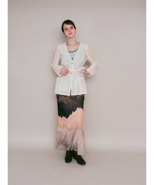 sahara(サハラ)の「Shaped Button Sheer Jacket(その他アウター・レディース・ライトブルー/ブラック/アイボリー・FREE)」の21枚目の写真