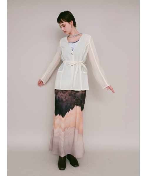 sahara(サハラ)の「Shaped Button Sheer Jacket(その他アウター・レディース・ライトブルー/ブラック/アイボリー・FREE)」の22枚目の写真