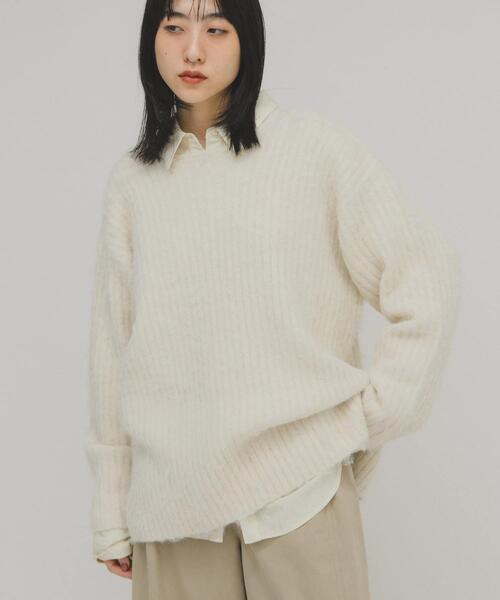 KBF（ケイビーエフ）の「シャギールーズリブニット（ニット/セーター・レディース・グリーン系その他/グレー/アイボリー・ONE）」の11枚目の写真