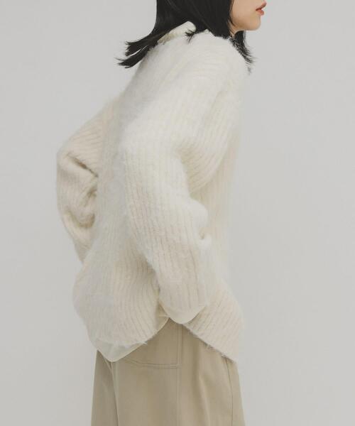 KBF（ケイビーエフ）の「シャギールーズリブニット（ニット/セーター・レディース・グリーン系その他/グレー/アイボリー・ONE）」の12枚目の写真