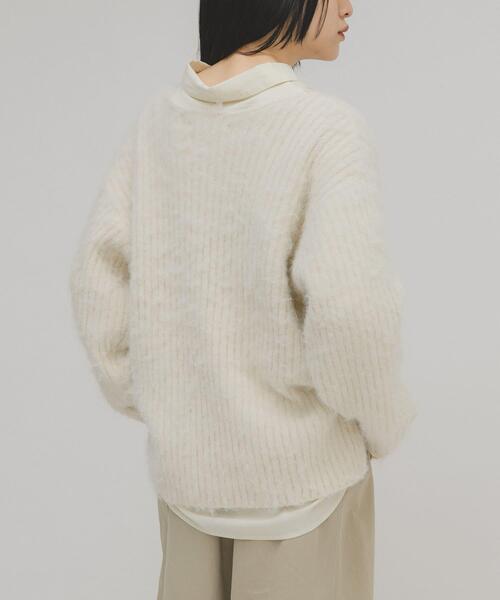 KBF（ケイビーエフ）の「シャギールーズリブニット（ニット/セーター・レディース・グリーン系その他/グレー/アイボリー・ONE）」の14枚目の写真