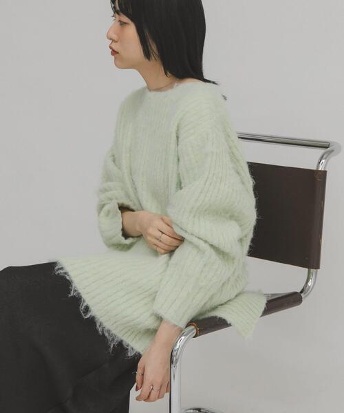 KBF（ケイビーエフ）の「シャギールーズリブニット（ニット/セーター・レディース・グリーン系その他/グレー/アイボリー・ONE）」の15枚目の写真