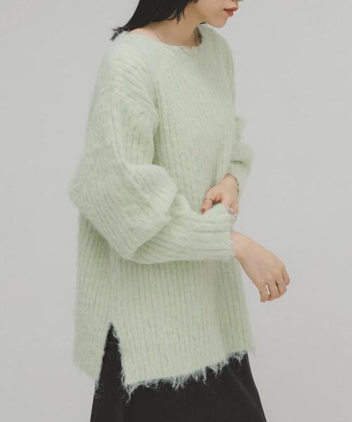 KBF（ケイビーエフ）の「シャギールーズリブニット（ニット/セーター・レディース・グリーン系その他/グレー/アイボリー・ONE）」の18枚目の写真