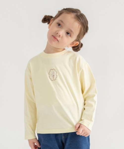 BRANSHES（ブランシェス）の「【ブランシェスmini】アソート長袖Tシャツ（Tシャツ/カットソー・キッズ・イエロー/カラフル/ピンク/サックスブルー/アイボリー・130/80/90/100/120/110）」の4枚目の写真