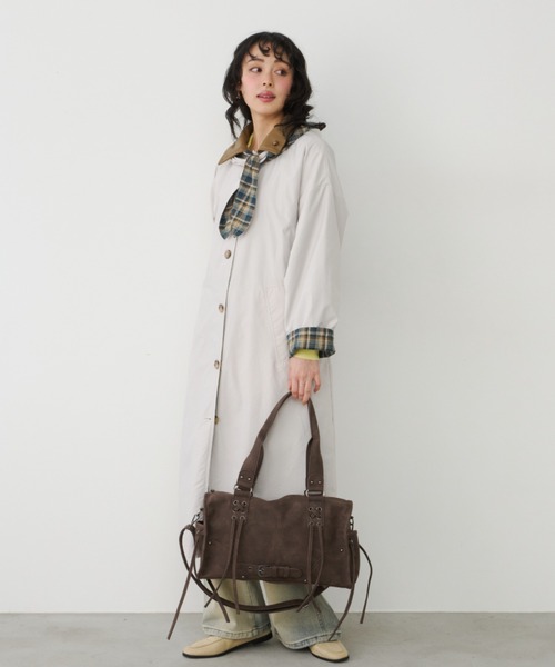 Unitage（ユニテージ）の「クロスデザインボストンバッグ【select item】（ボストンバッグ・レディース・ブラウン/ブラック・FREE）」の12枚目の写真