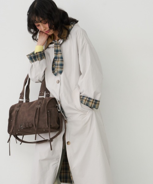 Unitage（ユニテージ）の「クロスデザインボストンバッグ【select item】（ボストンバッグ・レディース・ブラウン/ブラック・FREE）」の13枚目の写真