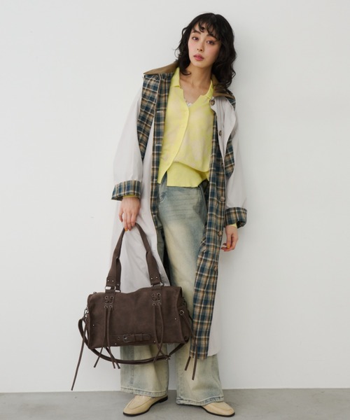 Unitage（ユニテージ）の「クロスデザインボストンバッグ【select item】（ボストンバッグ・レディース・ブラウン/ブラック・FREE）」の11枚目の写真