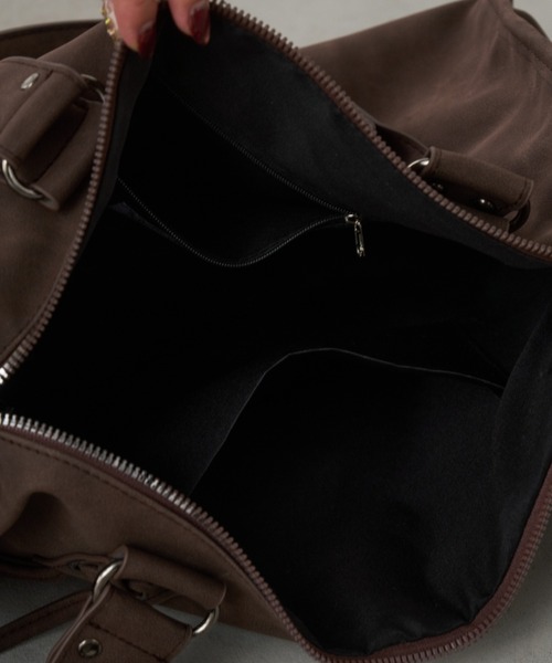 Unitage（ユニテージ）の「クロスデザインボストンバッグ【select item】（ボストンバッグ・レディース・ブラウン/ブラック・FREE）」の18枚目の写真