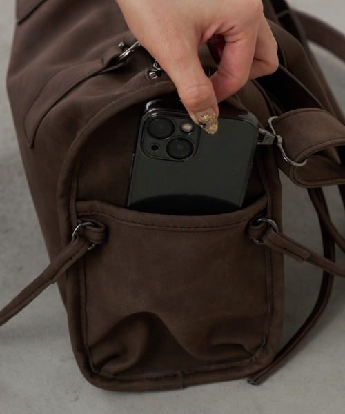 Unitage（ユニテージ）の「クロスデザインボストンバッグ【select item】（ボストンバッグ・レディース・ブラウン/ブラック・FREE）」の16枚目の写真