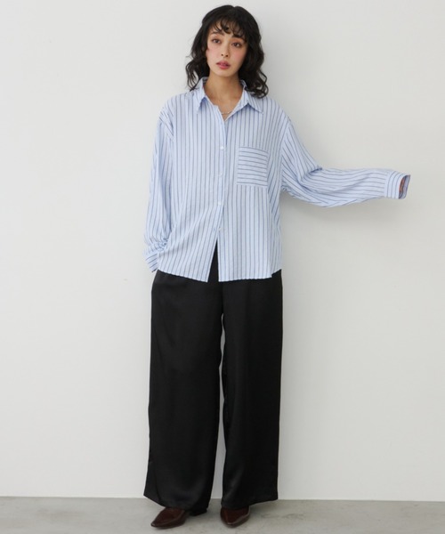 Unitage（ユニテージ）の「サッカーストライプシャツ（シャツ/ブラウス・レディース・イエロー/ブルー/ピンク・FREE）」の15枚目の写真