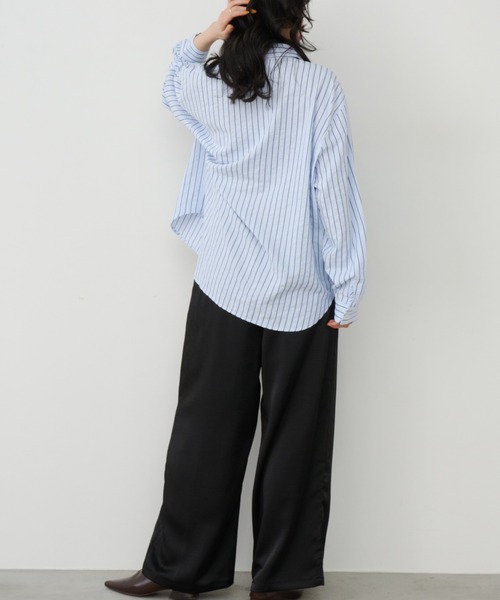 Unitage（ユニテージ）の「サッカーストライプシャツ（シャツ/ブラウス・レディース・イエロー/ブルー/ピンク・FREE）」の16枚目の写真