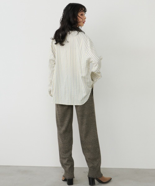 Unitage（ユニテージ）の「サッカーストライプシャツ（シャツ/ブラウス・レディース・イエロー/ブルー/ピンク・FREE）」の22枚目の写真