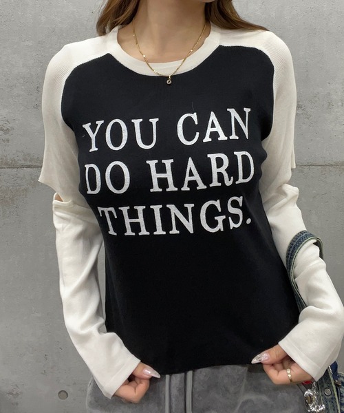 ROGER AND RAW(ロジャーアンドロウ)の「袖カットアウトラグラン長袖トップス(Tシャツ/カットソー・レディース・ベージュ/パープル/ホワイト/ピンク/ブラック・FREE)」の3枚目の写真