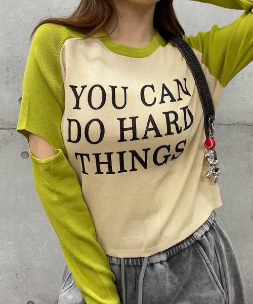 ROGER AND RAW(ロジャーアンドロウ)の「袖カットアウトラグラン長袖トップス(Tシャツ/カットソー・レディース・ベージュ/パープル/ホワイト/ピンク/ブラック・FREE)」の8枚目の写真