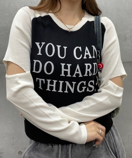 ROGER AND RAW(ロジャーアンドロウ)の「袖カットアウトラグラン長袖トップス(Tシャツ/カットソー・レディース・ベージュ/パープル/ホワイト/ピンク/ブラック・FREE)」の12枚目の写真