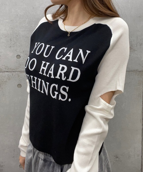 ROGER AND RAW(ロジャーアンドロウ)の「袖カットアウトラグラン長袖トップス(Tシャツ/カットソー・レディース・ベージュ/パープル/ホワイト/ピンク/ブラック・FREE)」の13枚目の写真