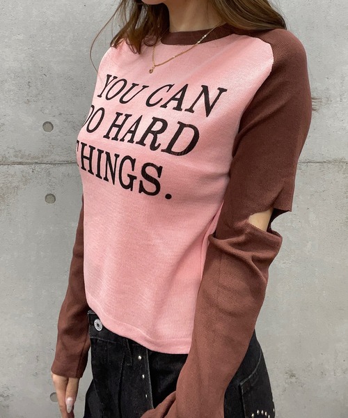 ROGER AND RAW(ロジャーアンドロウ)の「袖カットアウトラグラン長袖トップス(Tシャツ/カットソー・レディース・ベージュ/パープル/ホワイト/ピンク/ブラック・FREE)」の18枚目の写真