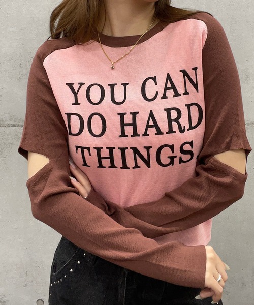 ROGER AND RAW(ロジャーアンドロウ)の「袖カットアウトラグラン長袖トップス(Tシャツ/カットソー・レディース・ベージュ/パープル/ホワイト/ピンク/ブラック・FREE)」の19枚目の写真