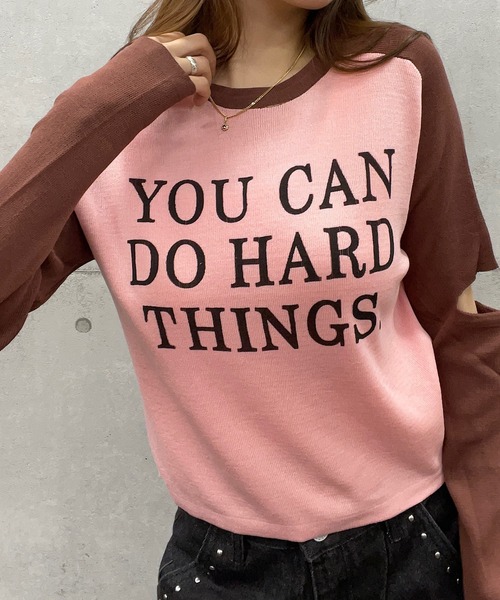 ROGER AND RAW(ロジャーアンドロウ)の「袖カットアウトラグラン長袖トップス(Tシャツ/カットソー・レディース・ベージュ/パープル/ホワイト/ピンク/ブラック・FREE)」の20枚目の写真