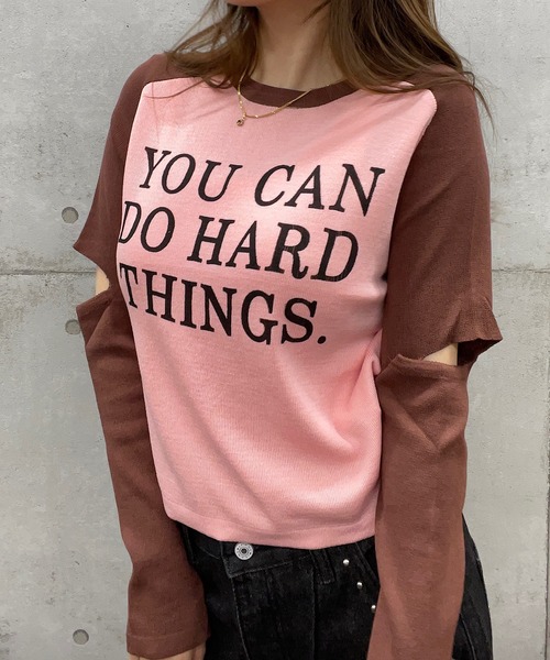 ROGER AND RAW(ロジャーアンドロウ)の「袖カットアウトラグラン長袖トップス(Tシャツ/カットソー・レディース・ベージュ/パープル/ホワイト/ピンク/ブラック・FREE)」の21枚目の写真