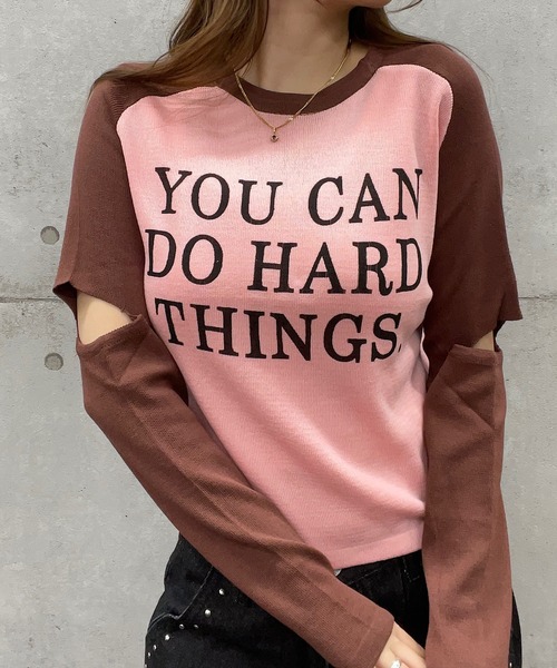 ROGER AND RAW(ロジャーアンドロウ)の「袖カットアウトラグラン長袖トップス(Tシャツ/カットソー・レディース・ベージュ/パープル/ホワイト/ピンク/ブラック・FREE)」の22枚目の写真