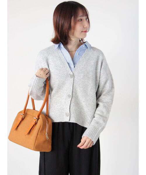 Te chichi TERRASSE（テチチテラス）の「起毛ジャカードVネックショートカーディガン（カーディガン/ボレロ・レディース・サックスブルー/グレー/ピンク/パープル・F）」の2枚目の写真