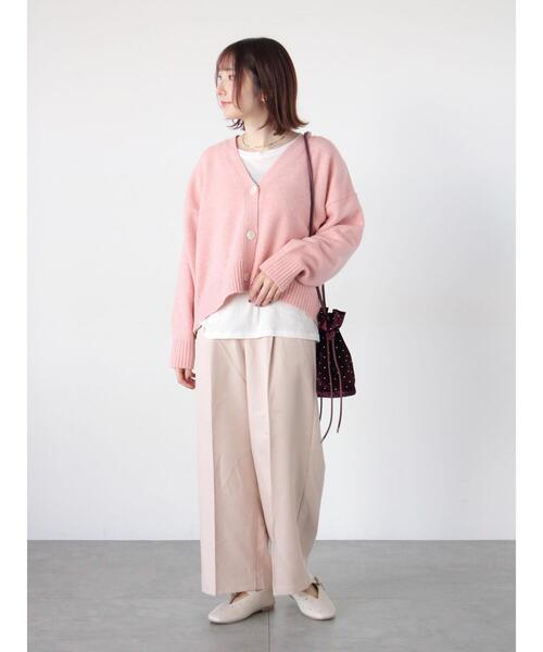 Te chichi TERRASSE（テチチテラス）の「起毛ジャカードVネックショートカーディガン（カーディガン/ボレロ・レディース・サックスブルー/グレー/ピンク/パープル・F）」の5枚目の写真