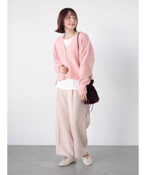 Te chichi TERRASSE（テチチテラス）の「起毛ジャカードVネックショートカーディガン（カーディガン/ボレロ・レディース・サックスブルー/グレー/ピンク/パープル・F）」の6枚目の写真