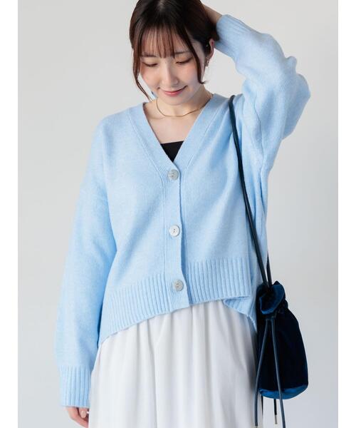 Te chichi TERRASSE（テチチテラス）の「起毛ジャカードVネックショートカーディガン（カーディガン/ボレロ・レディース・サックスブルー/グレー/ピンク/パープル・F）」の10枚目の写真