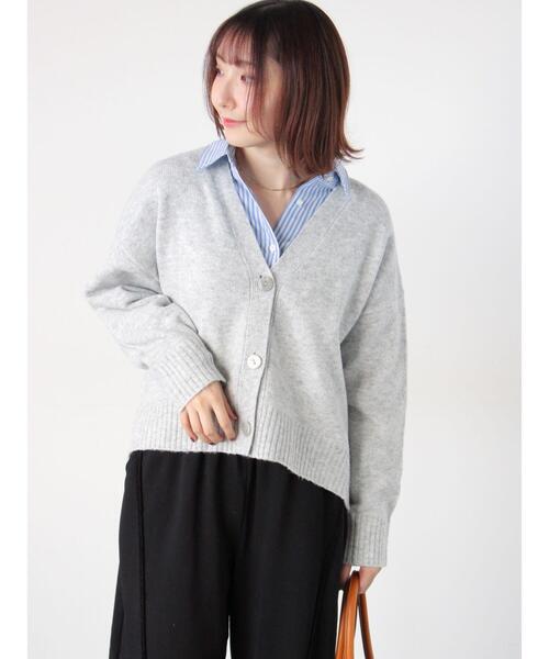 Te chichi TERRASSE（テチチテラス）の「起毛ジャカードVネックショートカーディガン（カーディガン/ボレロ・レディース・サックスブルー/グレー/ピンク/パープル・F）」の13枚目の写真