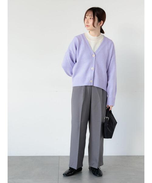 Te chichi TERRASSE（テチチテラス）の「起毛ジャカードVネックショートカーディガン（カーディガン/ボレロ・レディース・サックスブルー/グレー/ピンク/パープル・F）」の14枚目の写真