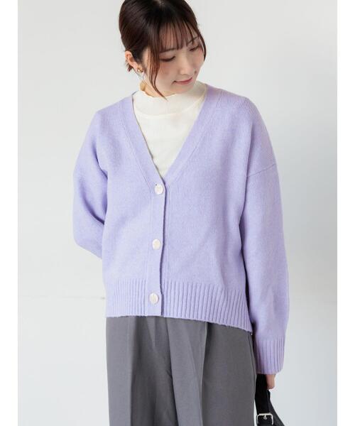 Te chichi TERRASSE（テチチテラス）の「起毛ジャカードVネックショートカーディガン（カーディガン/ボレロ・レディース・サックスブルー/グレー/ピンク/パープル・F）」の16枚目の写真