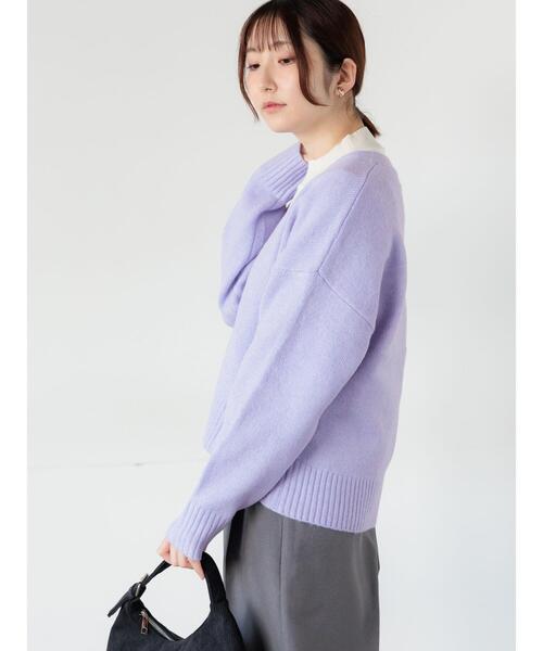 Te chichi TERRASSE（テチチテラス）の「起毛ジャカードVネックショートカーディガン（カーディガン/ボレロ・レディース・サックスブルー/グレー/ピンク/パープル・F）」の17枚目の写真