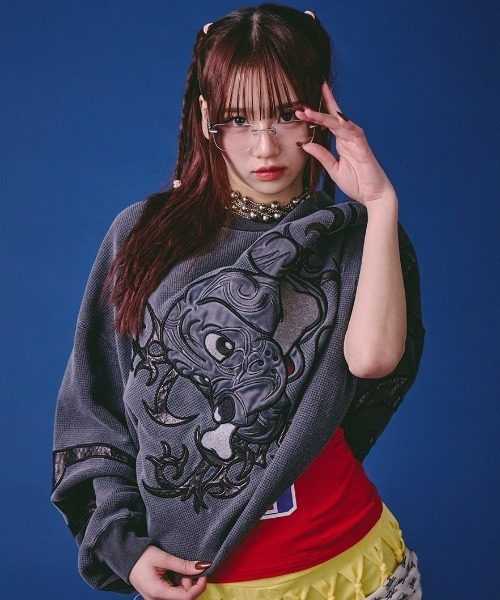 GALFY(ガルフィー)の「A'GEM/9 × .kom 『GALFY/ガルフィー』汚れ部族ワッフルロングTシャツ(Tシャツ/カットソー・メンズ・ホワイト/ブラック・L)」の1枚目の写真