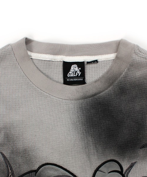 GALFY(ガルフィー)の「A'GEM/9 × .kom 『GALFY/ガルフィー』汚れ部族ワッフルロングTシャツ(Tシャツ/カットソー・メンズ・ホワイト/ブラック・L)」の9枚目の写真