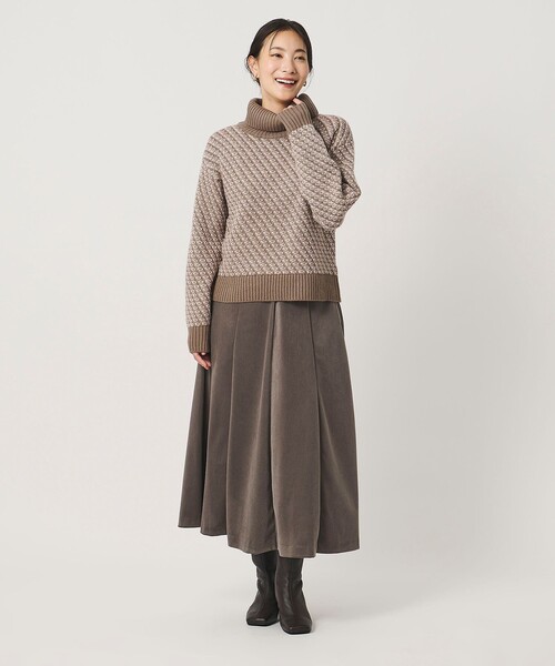 A DAY IN THE LIFE UNITED ARROWS(アデイインザライフユナイテッドアローズ)の「ラメ バイアスジャガード オフタートルニット モカ <A DAY IN THE LIFE>(ニット/セーター・レディース・モカ・FREE)」の3枚目の写真