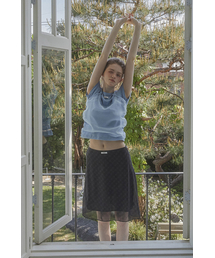 CHECK MIDE SKIRT_NAVY