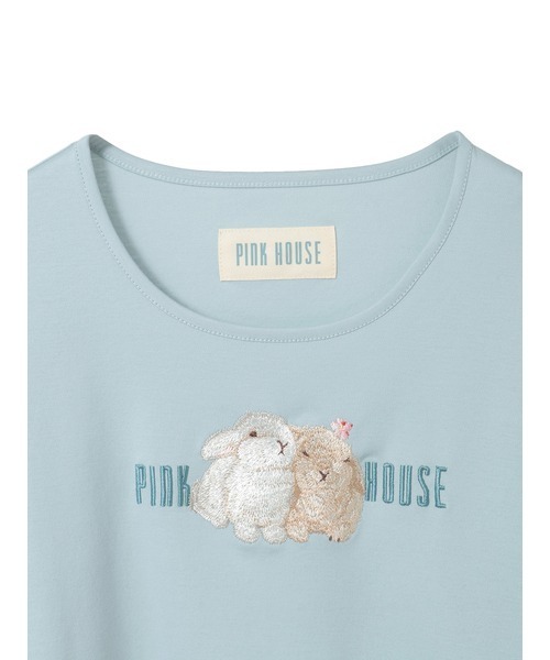 幸見うさぎ刺繍スムースカットソー（Tシャツ/カットソー）｜PINK HOUSE