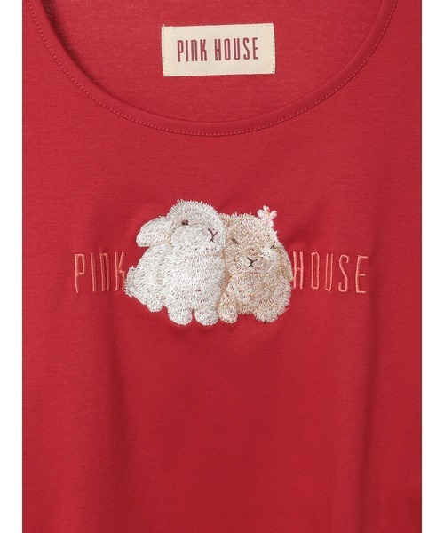 幸見うさぎ刺繍スムースカットソー（Tシャツ/カットソー）｜PINK HOUSE