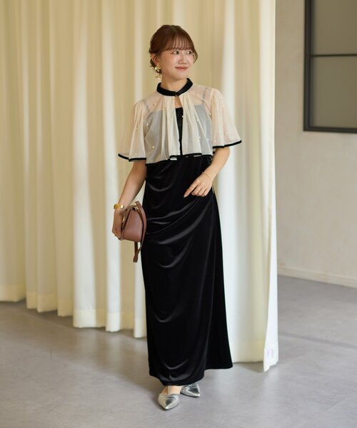 Thevon(ゼボン)の「【Yuna企画】ビジューボレロ×ベロアキャミワンピース(ワンピース・レディース・ブラック・S/M)」の22枚目の写真